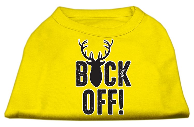 Buck Off Screen Print Dog Shirt Yellow XXXL